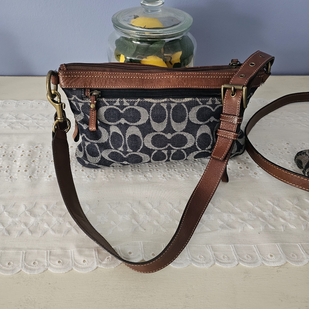 Vintage Rate Denim Coach Waist/Crossbody/Shoulder Bag With Matching Wristlet.